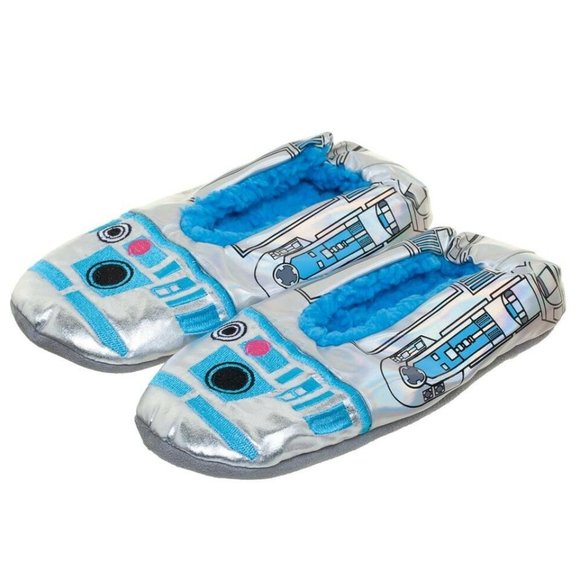 Star Wars R2D2 Metallic Slipper‎ Socks - S/M - Picture 1 of 3